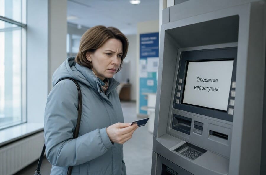 Снятие наличных в банкомате